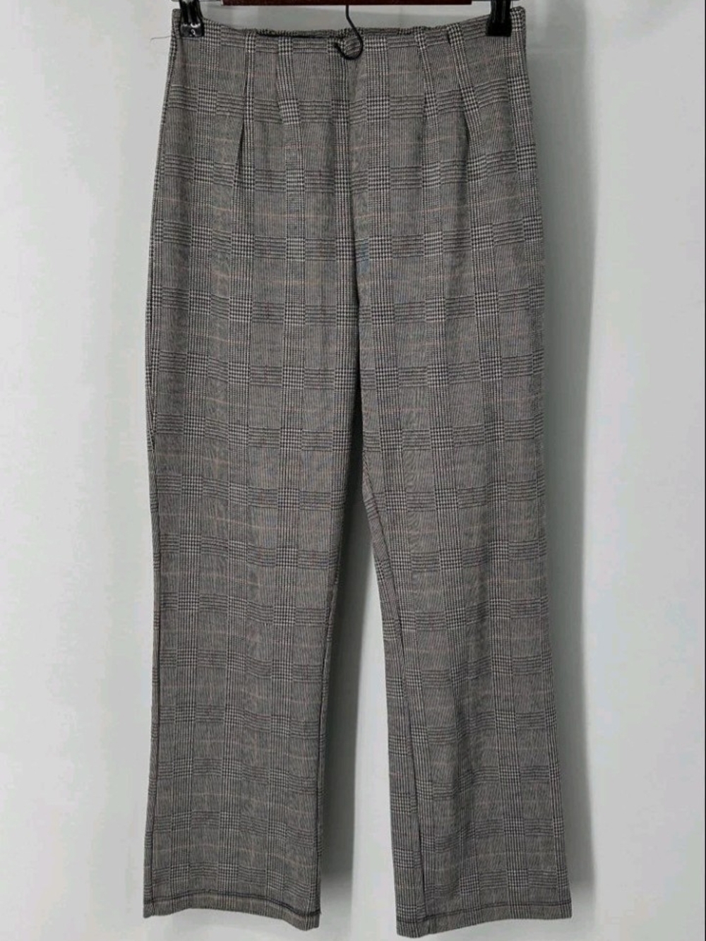 Free People Black White Houndstooth Straight Leg Dress Pants Women's Size 6